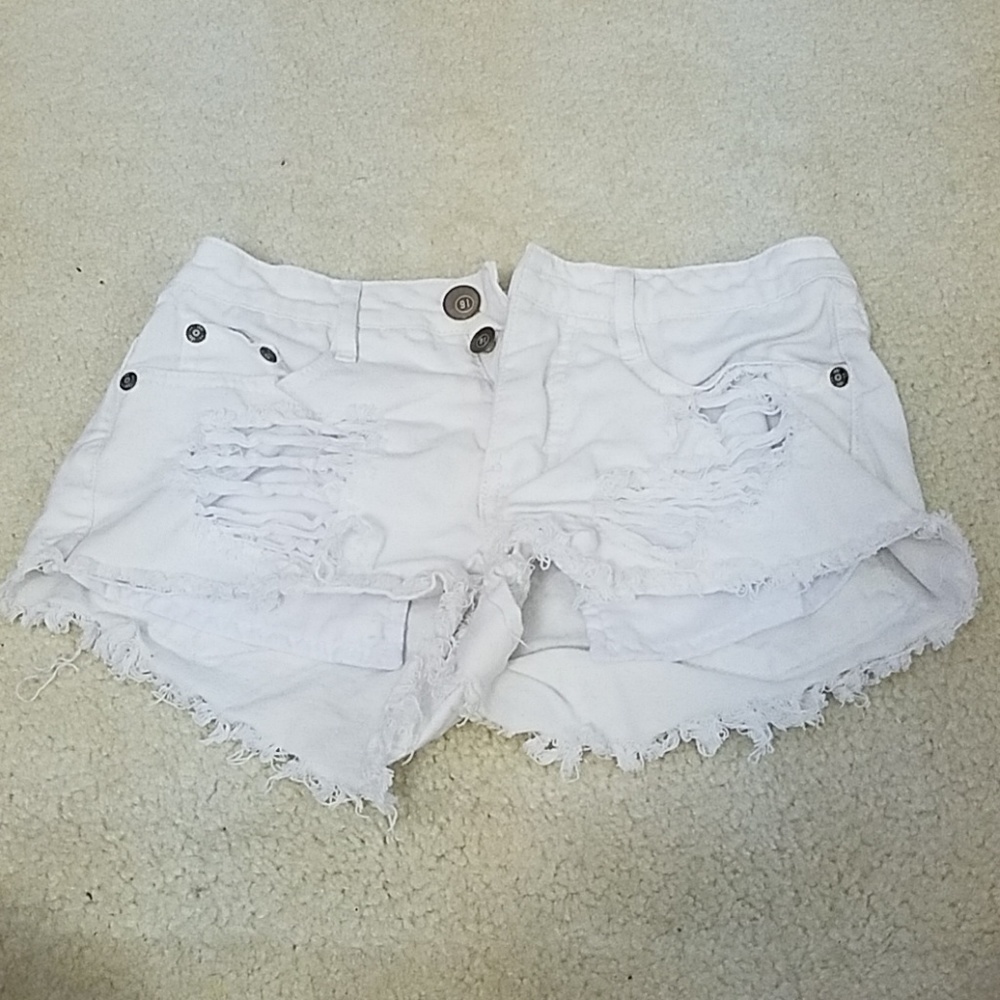 White Cotton On Distressed Shorts